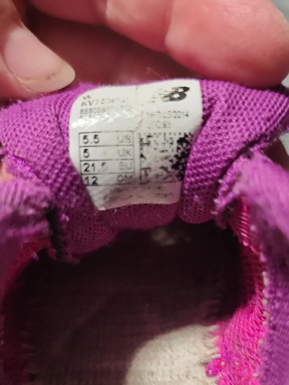 New Balance Kids Purple Hook-and-Loop Athletic Sneakers
